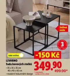 Lidl Sada kovových stolků nabídka