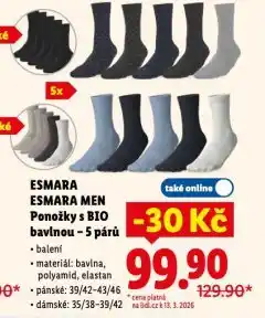 Lidl Ponožky s bio bavlnou nabídka