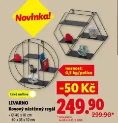 Lidl Kovový nástěnný regál nabídka