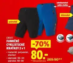 Lidl Funkční cyklistické kraťasy nabídka