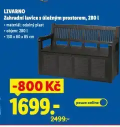 Lidl Livarno zahradní lavice s úložným prostorem nabídka