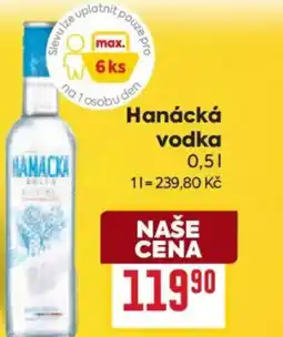 Billa Hanácká vodka nabídka