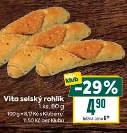 Billa Vita selský rohlík nabídka