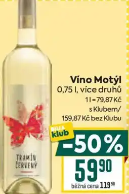 Billa Víno Motýl nabídka