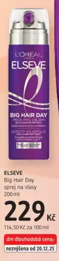 dm drogerie ELSEVE Big Hair Day sprej na vlasy nabídka