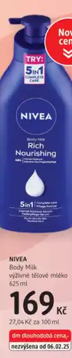 dm drogerie NIVEA Body Milk výživné tělové mléko nabídka