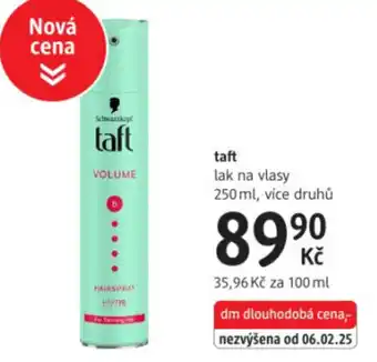 dm drogerie Taft lak na vlasy nabídka