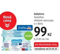 dm drogerie Babylove Sensitive vlhčené ubrousky nabídka