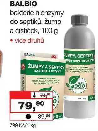 Barvy a laky drogerie BALBIO bakterie a enzymy do septiků, žump a čističek nabídka