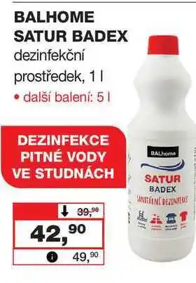 Barvy a laky drogerie BALHOME SATUR BADEX dezinfekční prostředek nabídka