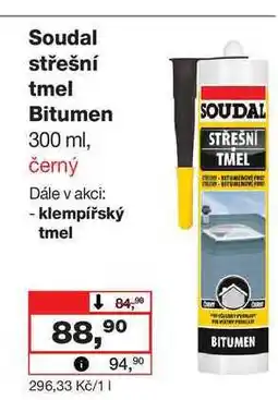 Barvy a laky drogerie Soudal střešní tmel Bitumen 300 ml, černý nabídka