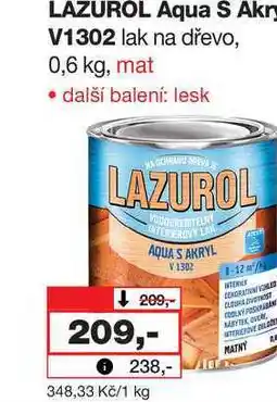Barvy a laky drogerie LAZUROL Aqua S Akry V1302 lak na dřevo nabídka