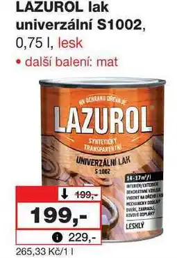 Barvy a laky drogerie LAZUROL lak univerzální S1002 nabídka