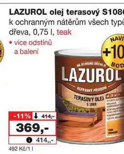 Barvy a laky drogerie LAZUROL olej terasový S1080 k ochranným nátěrům všech typů dřeva nabídka