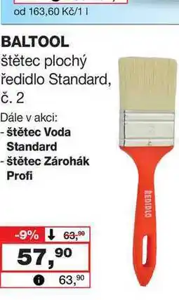 Barvy a laky drogerie BALTOOL štětec plochý ředidlo Standard, č. 2 nabídka