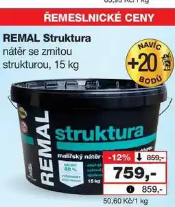 Barvy a laky drogerie REMAL struktura nátěr se zmitou strukturou nabídka