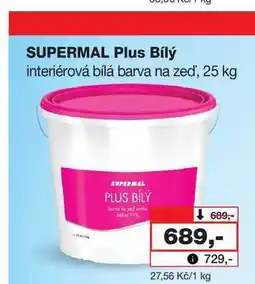 Barvy a laky drogerie SUPERMAL Plus Bílý interiérová bílá barva na zeď nabídka