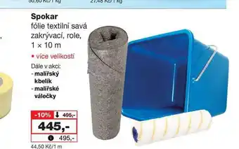 Barvy a laky drogerie Spokar fólie textilní savá zakrývací, role, 1 x 10 m nabídka