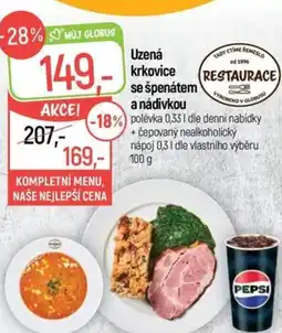 Globus Uzená krkovice se špenátem a nádivkou nabídka