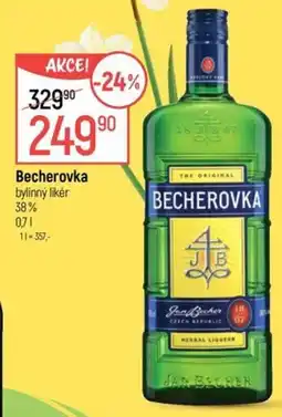 Globus Becherovka bylinný likér 38% nabídka