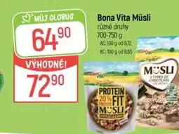 Globus Bona Vita Müsli nabídka