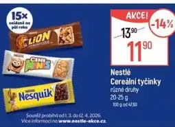 Globus Nestlé Cereální tyčinky nabídka
