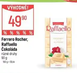 Globus Ferrero Rocher, Raffaello Čokoláda nabídka