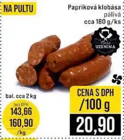 Jip Papriková klobása pálivá cca 180 g 100g nabídka