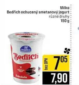 Jip Milko Bedřich ochucený smetanový jogurt různé druhy nabídka