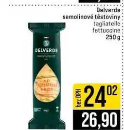 Jip Delverde semolinové těstoviny tagliatelle fettuccine nabídka