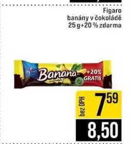 Jip Figaro banány v čokoládě 25 g+20% zdarma nabídka