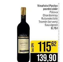 Jip Vinařství Pavlov pozdní sběr Pálava Chardonnay Rulanské bílé Tramín červený Sauvignon nabídka
