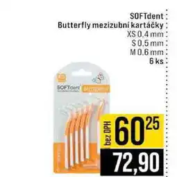 Jip SOFTdent Butterfly mezizubní kartáčky XS 0,4 mm $ 0.5 mm M0.6 mm 6 ks nabídka