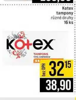 Jip Kotex tampony různé druhy 16 ks nabídka