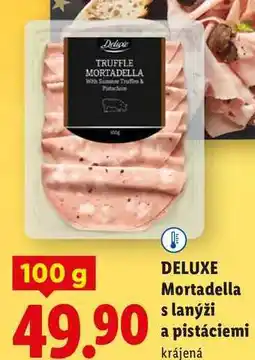 Lidl DELUXE Mortadella s lanýži pistáciemi nabídka