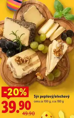 Lidl Sýr pepřový/ořechový, cena za nabídka