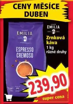 Norma Zrnková káva nabídka