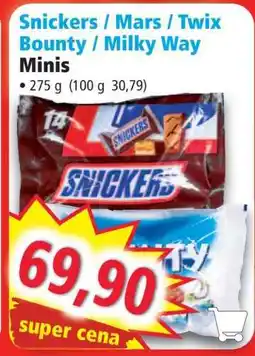 Norma Snickers / Mars / Twix / Bounty / Milky Way Minis nabídka