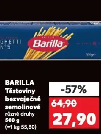 Kaufland BARILLA Těstoviny bezvaječné semolinové nabídka