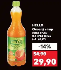 Kaufland HELLO Ovocný sirup nabídka