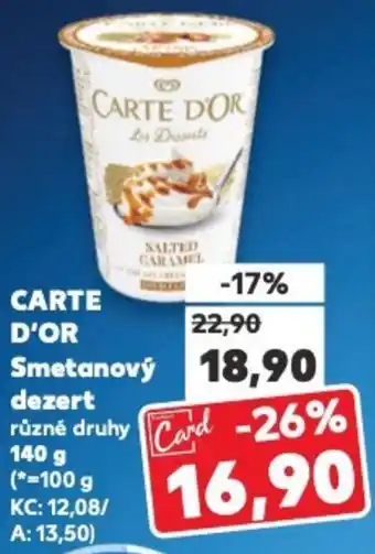 Kaufland CARTE D'OR Smetanový dezert nabídka