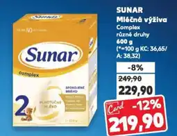 Kaufland SUNAR Mléčná výživa nabídka