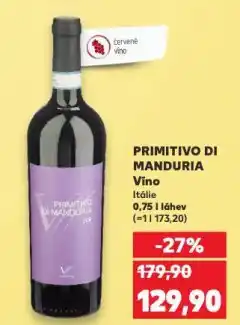 Kaufland Primitivo di manduria nabídka
