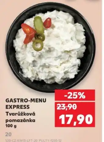 Kaufland GASTRO-MENU EXPRESS Tvarůžková pomazánka nabídka
