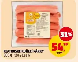 Penny Market Klatovské kuřecí párky nabídka
