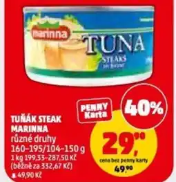 Penny Market Tuňák steak marinna nabídka