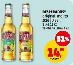 Penny Market Desperados original, mojito sklo nabídka