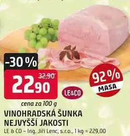 Trefa LE & CO VINOHRADSKÁ ŠUNKA NEJVYŠŠÍ JAKOSTI nabídka