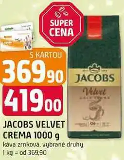 Trefa JACOBS VELVET CREMA 1000 g káva zrnková nabídka