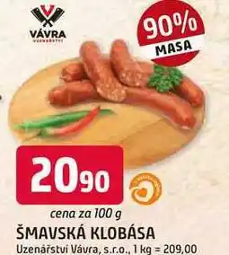 Trefa ŠMAVSKÁ KLOBÁSA nabídka